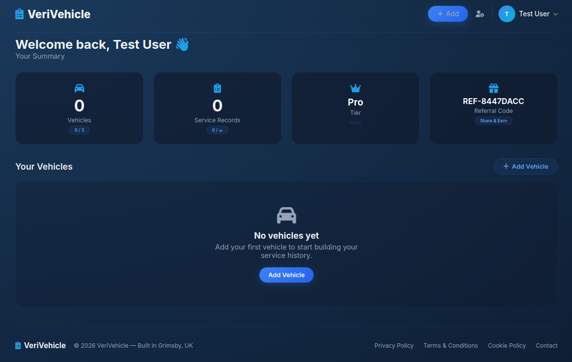 VeriVehicle Dashboard Preview